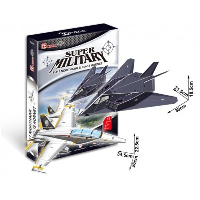 Cubic-Fun-P629H Puzzle 3D - F-117 Nightawk & F/A-18 Hornet Düsenflugzeug