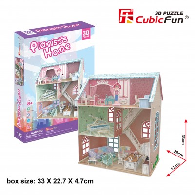 Cubic-Fun-P684h 3D Puzzle - Pianist's Home (Schwierigkeit: 4/6)