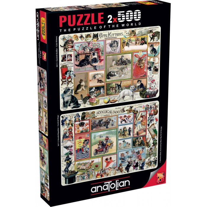 2 Puzzles - Cute Kittens & Comical Dogs