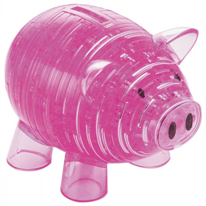 HCM-Kinzel-109003 3D-Puzzle aus Plexiglas - Sparschwein, Rosa