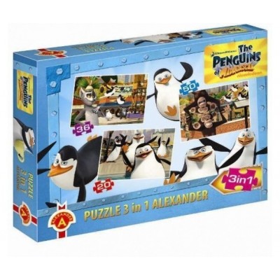 Alexander-4341 3 Puzzles - Pinguine aus Madagascar