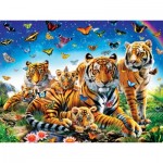 Puzzle  Master-Pieces-32280 XXL Teile - Tiger & Butterflies