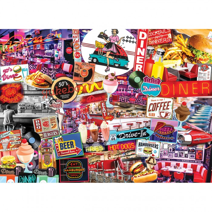 Puzzle Master-Pieces-71948 Flashback - Quick Stop Diner
