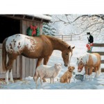 Puzzle  Cobble-Hill-54604 XXL Teile - Familly - Winter Barnyard
