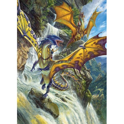 Puzzle Cobble-Hill-80105 Waterfall Dragons