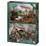 Puzzle  Jumbo-11331 Mail by Rail (2x500 Teile)