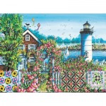 Puzzle  Sunsout-14641 Nene Thomas: Sommerrosen am Hafen