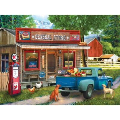Puzzle Sunsout-28842 Tom Wood - A Stop at the Store
