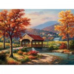 Puzzle  Sunsout-36610 XXL Teile - Covered Bridge in Fall