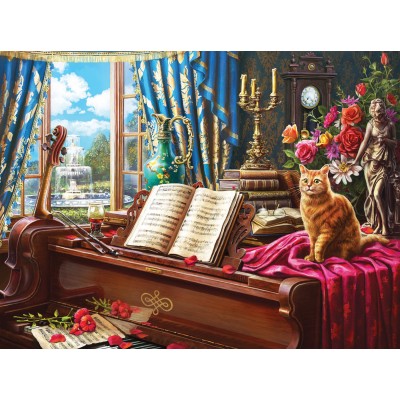 Puzzle Sunsout-42936 Grand Piano Cat