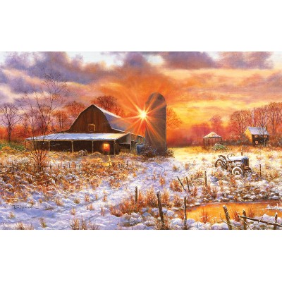 Puzzle Sunsout-44223 Bill Makinson - Snow Barn