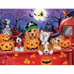 Puzzle   XXL Teile - Red Truck Halloween