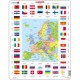 Europakarte und Flaggen (auf Französisch)