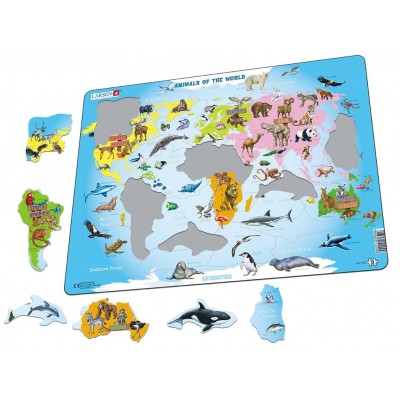 Larsen-A34-GB Rahmenpuzzle - Animals of the World