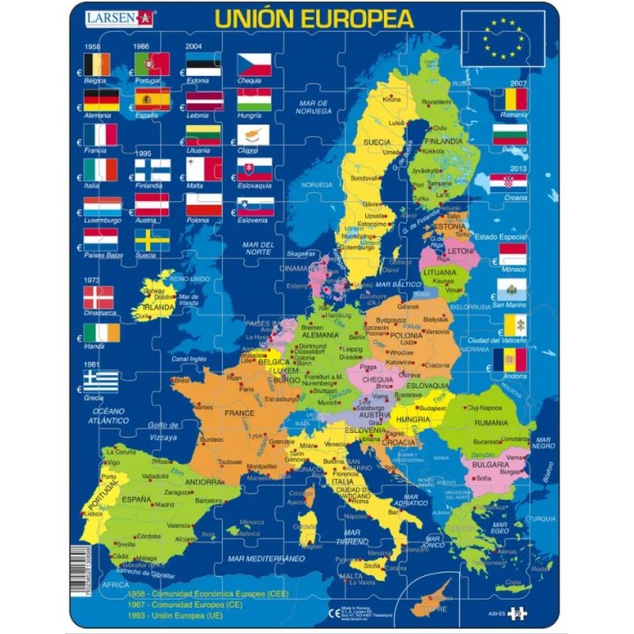 Larsen-A39-ES Rahmenpuzzle - European Union (Spanish)