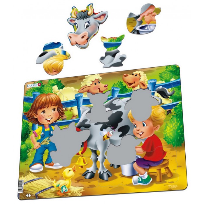 Larsen-BM5 Rahmenpuzzle - Tiere auf dem Bauernhof