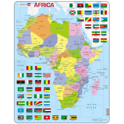 Larsen-K13-GB Rahmenpuzzle - Afrika (auf Englisch)