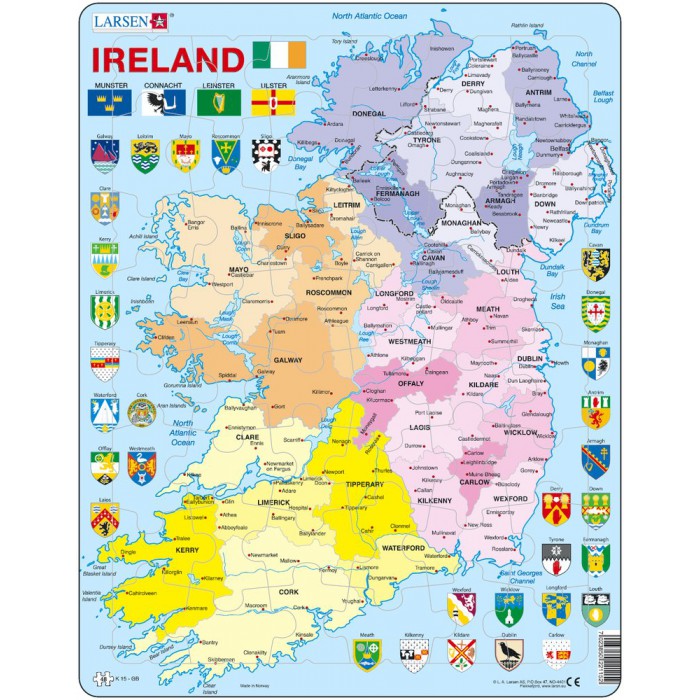 Larsen-K15-GB Rahmenpuzzle - Irland (auf Englisch)