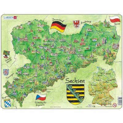 Larsen-K38-DE Rahmenpuzzle - Bundesland: Sachsen