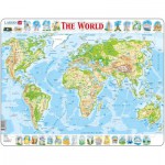  Larsen-K4-GB Rahmenpuzzle - Weltkarte (auf Englisch)