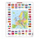  Larsen-KL1-EE Rahmenpuzzle - Karte und Flaggen von Europa (Estnisch)