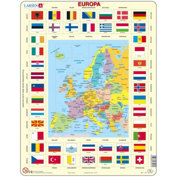 Larsen-KL1-NL Rahmenpuzzle - Europa (Holländisch)