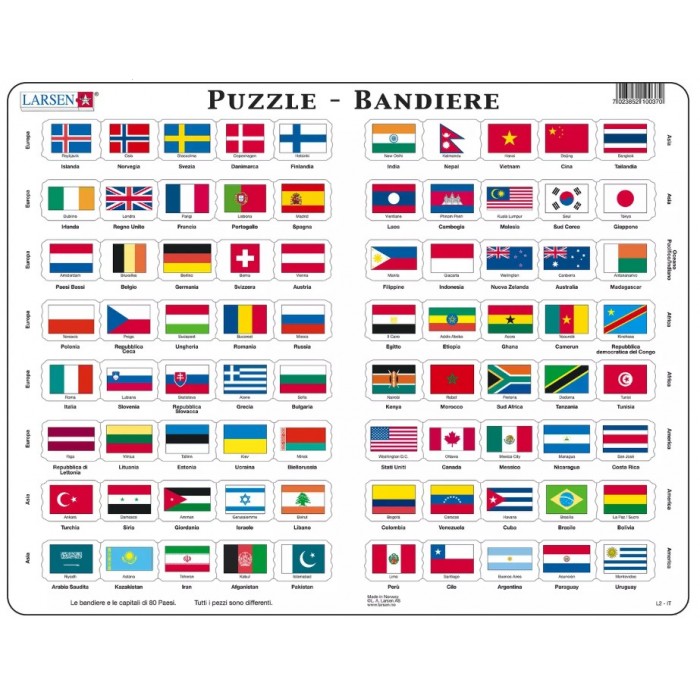 Larsen-L2-IT Rahmenpuzzle - Bandiere