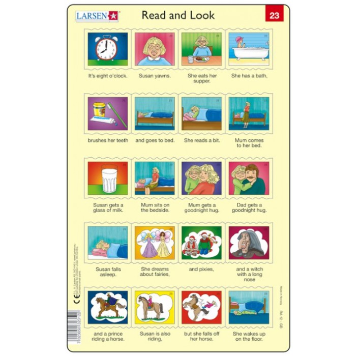 Larsen-RA12-EN-23-24 Rahmenpuzzle - Read and Look 23-24 (auf Englisch)