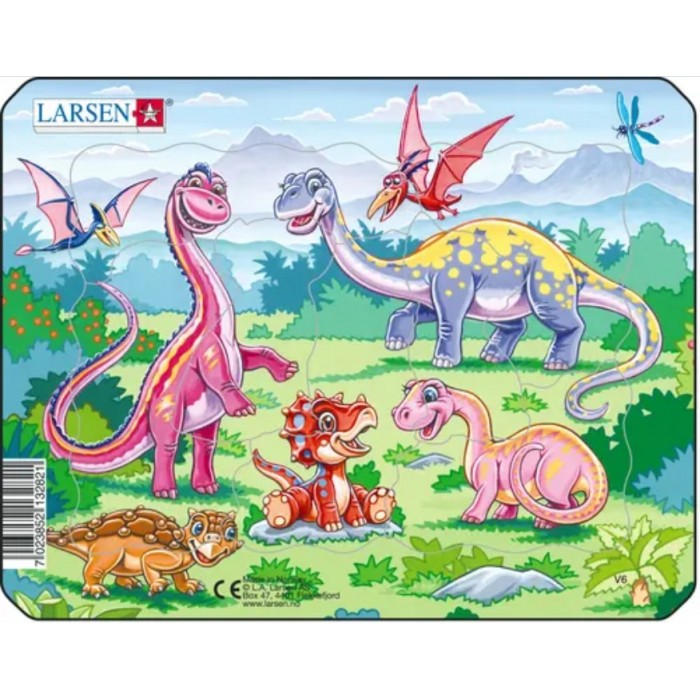 Larsen-V6-4 Rahmenpuzzle - Dinosaurier