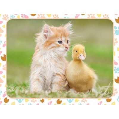 Puzzle Nathan-86165 Ginger Kitten and Baby Duck