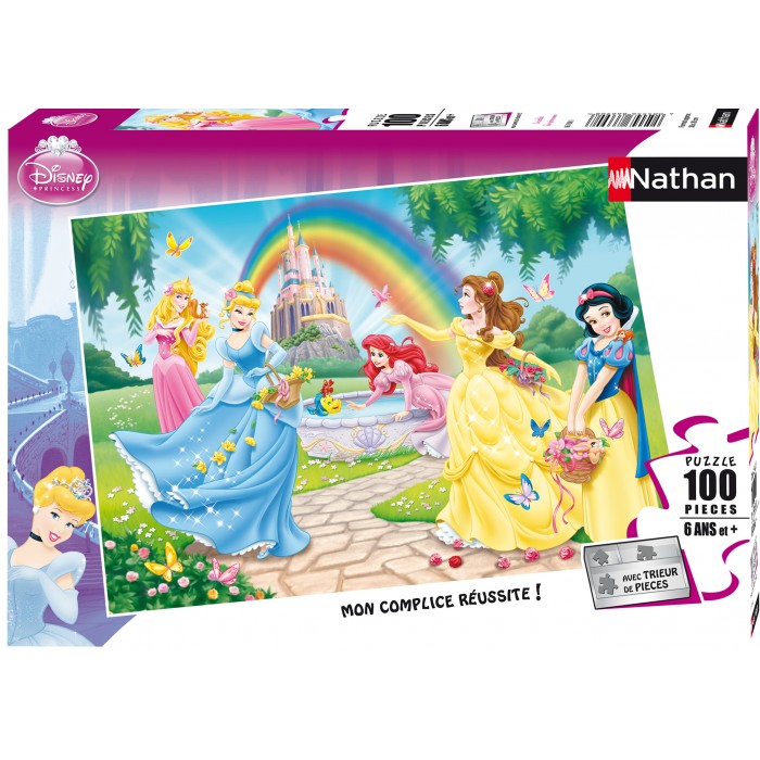 Nathan-86708 Puzzle 100 Teile XXL - Disney Prinzessinnen: Der Garten der Prinzessinnen