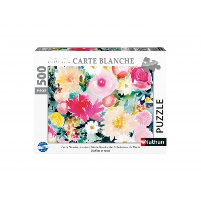 Puzzle Nathan-87288 Dahlias and Roses - Marie Boudon