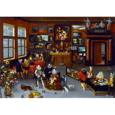 Puzzle Art-by-Bluebird-60077 Hieronymus Francken Iicirca - The Archdukes Albert and Isabella Visiting a Collector's Cabinet, 1623