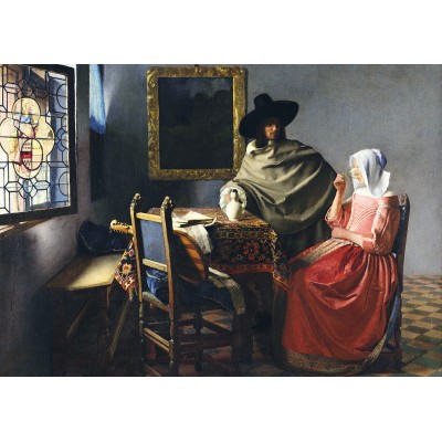 Puzzle Art-by-Bluebird-F-60322 Johannes Vermeer - The Glass of Wine, 1661