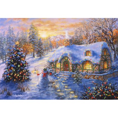 Puzzle Bluebird-Puzzle-F-90352 Christmas Cottage