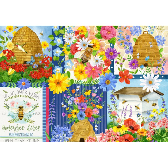 Puzzle  Bluebird-Puzzle-F-90996 Bienenstöcke und Bienen
