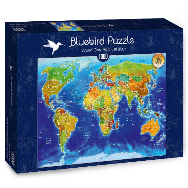 Bluebird 1000 Teile Erdkunde Puzzle Geo-Politische Weltkarte Geografie 