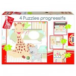  Educa-15491 Puzzleset mit steigenden Teilezahlen - Sofie die Giraffe