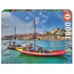 Puzzle  Educa-17196 Barcos Rabelos, Porto, Portugal