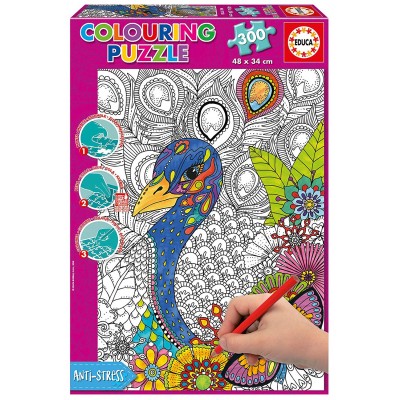 Educa-17738 Dschungel-Safari 5 - Puzzle Zum Ausmalen