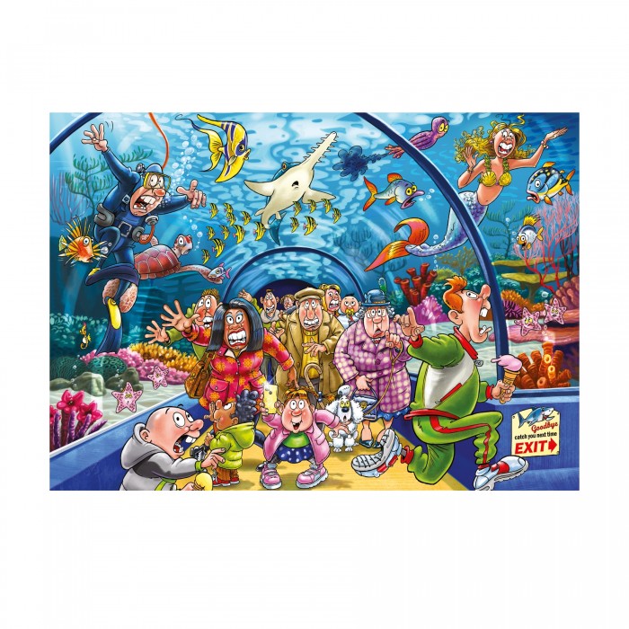 Puzzle  Jumbo-00585 Wasgij Original 43 - Fisch-Business