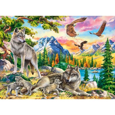 Puzzle Castorland-030514 Wolf Family and Eagles