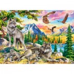 Puzzle  Castorland-030514 Wolf Family and Eagles