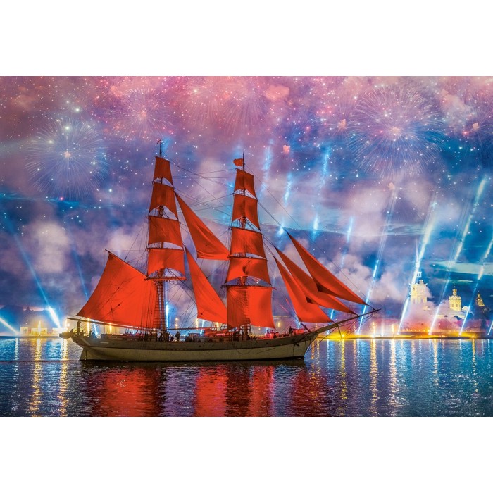 Puzzle Castorland-104482 Rote Fregatte