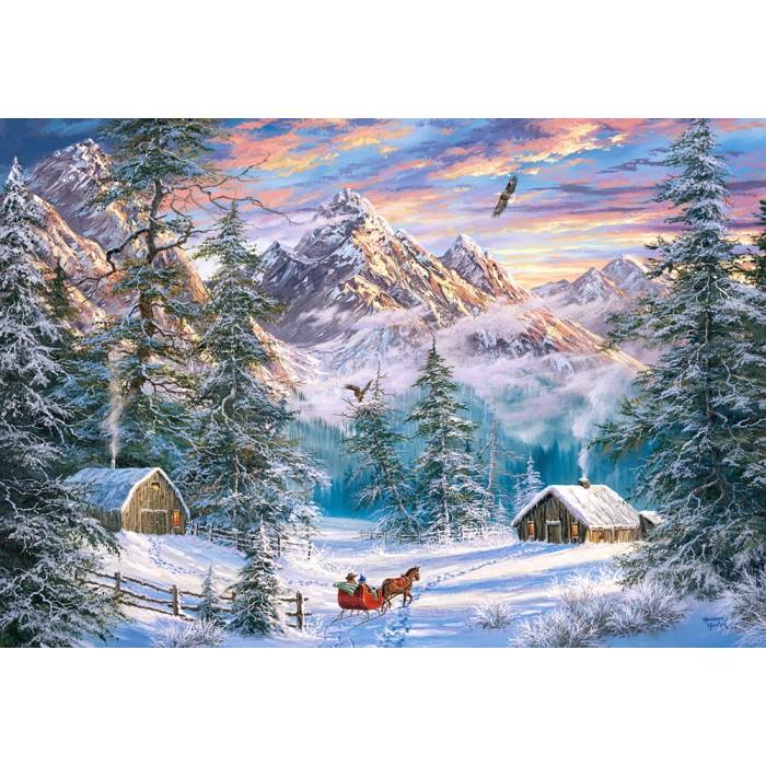 Puzzle Castorland-104680 Bergweihnacht