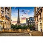 Puzzle  Castorland-104925 Spaziergang in Paris bei Sonnenuntergang