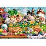 Puzzle  Castorland-105069 Nickerchen machende Kätzchen