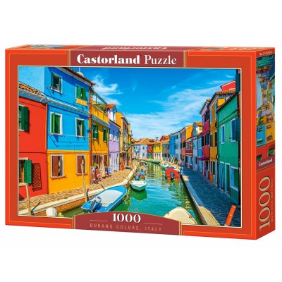 Puzzle Castorland-105250 Die Farben von Burano, Italien