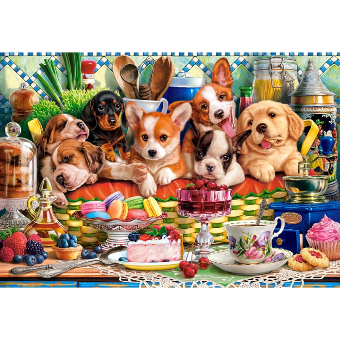 Puzzle Castorland-105335 Dessert für Welpen