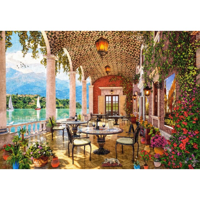 Puzzle  Castorland-152186 Terrasse am Seeufer
